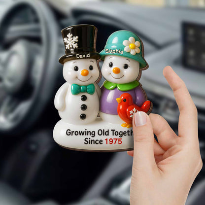 Growing Old Together Snowmen Clip