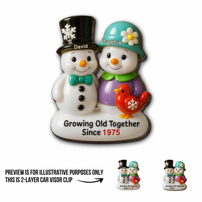 Growing Old Together Snowmen Clip