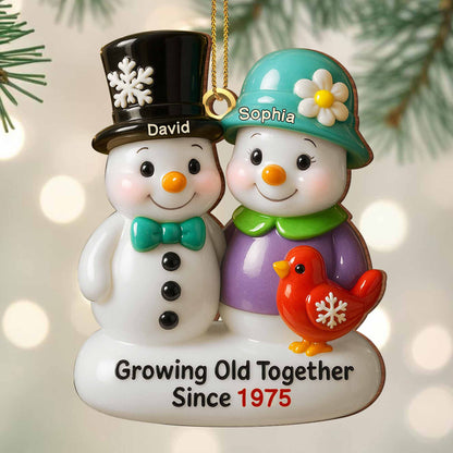 Growing Old Together Snowmen Ornament