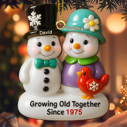 Growing Old Together Snowmen Ornament