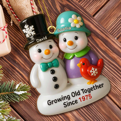Growing Old Together Snowmen Ornament