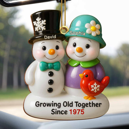 Growing Old Together Snowmen Ornament