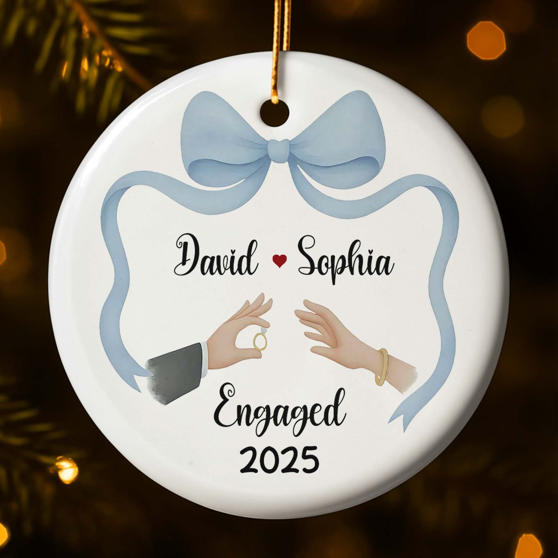 Engaged With Bow, Ring, And Hands