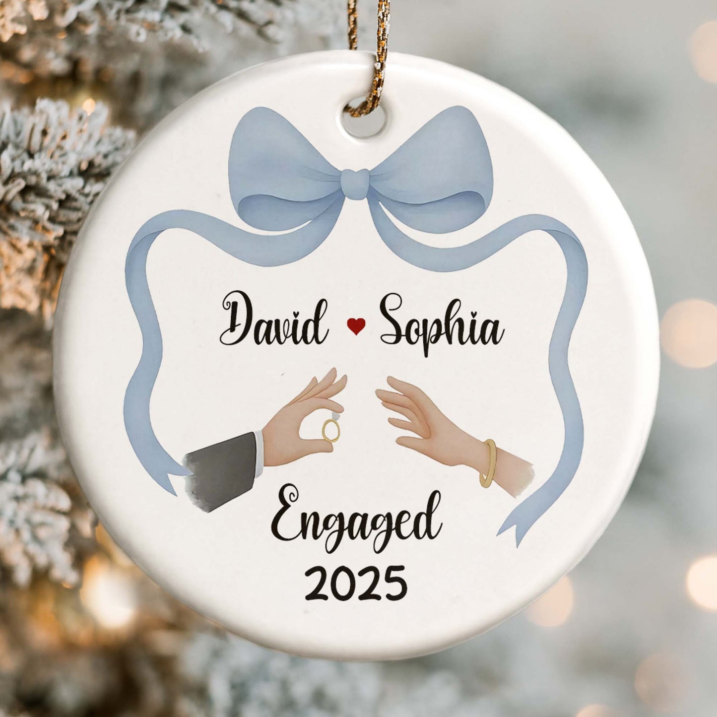 Engaged With Bow, Ring, And Hands