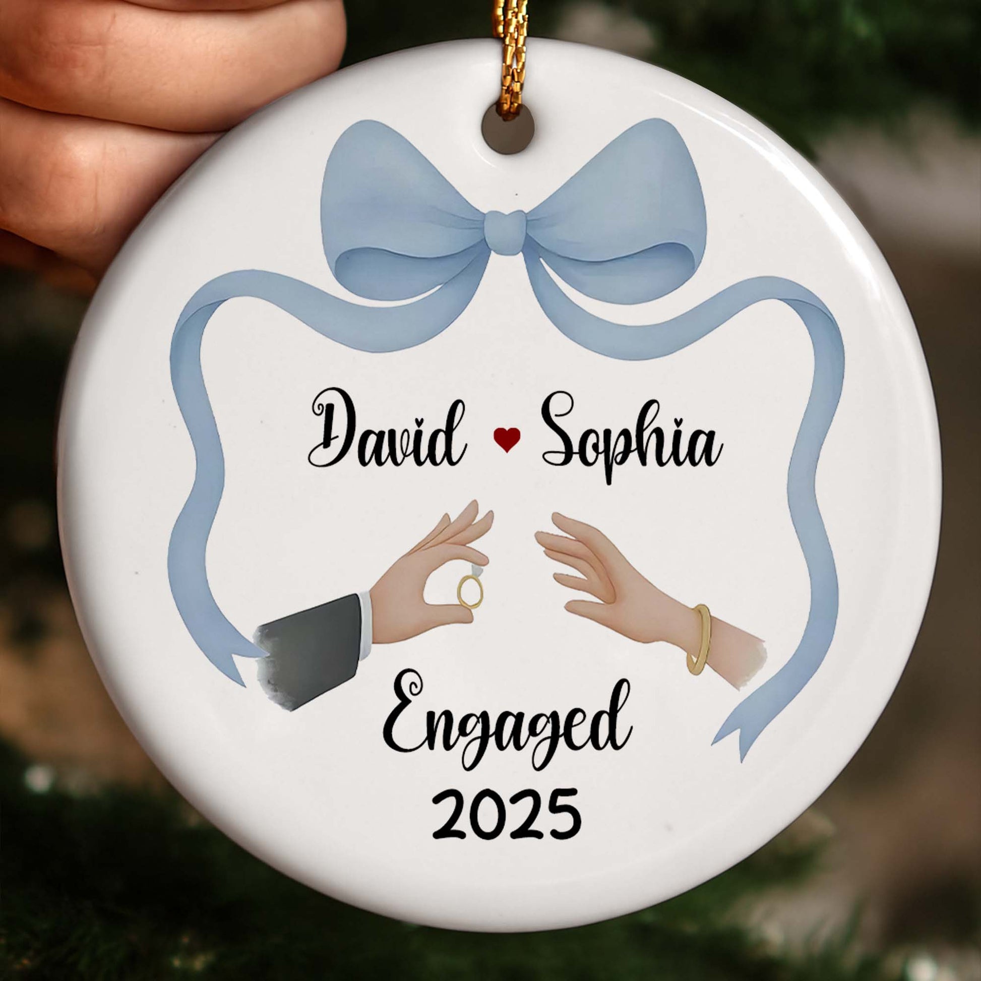 Engaged With Bow, Ring, And Hands