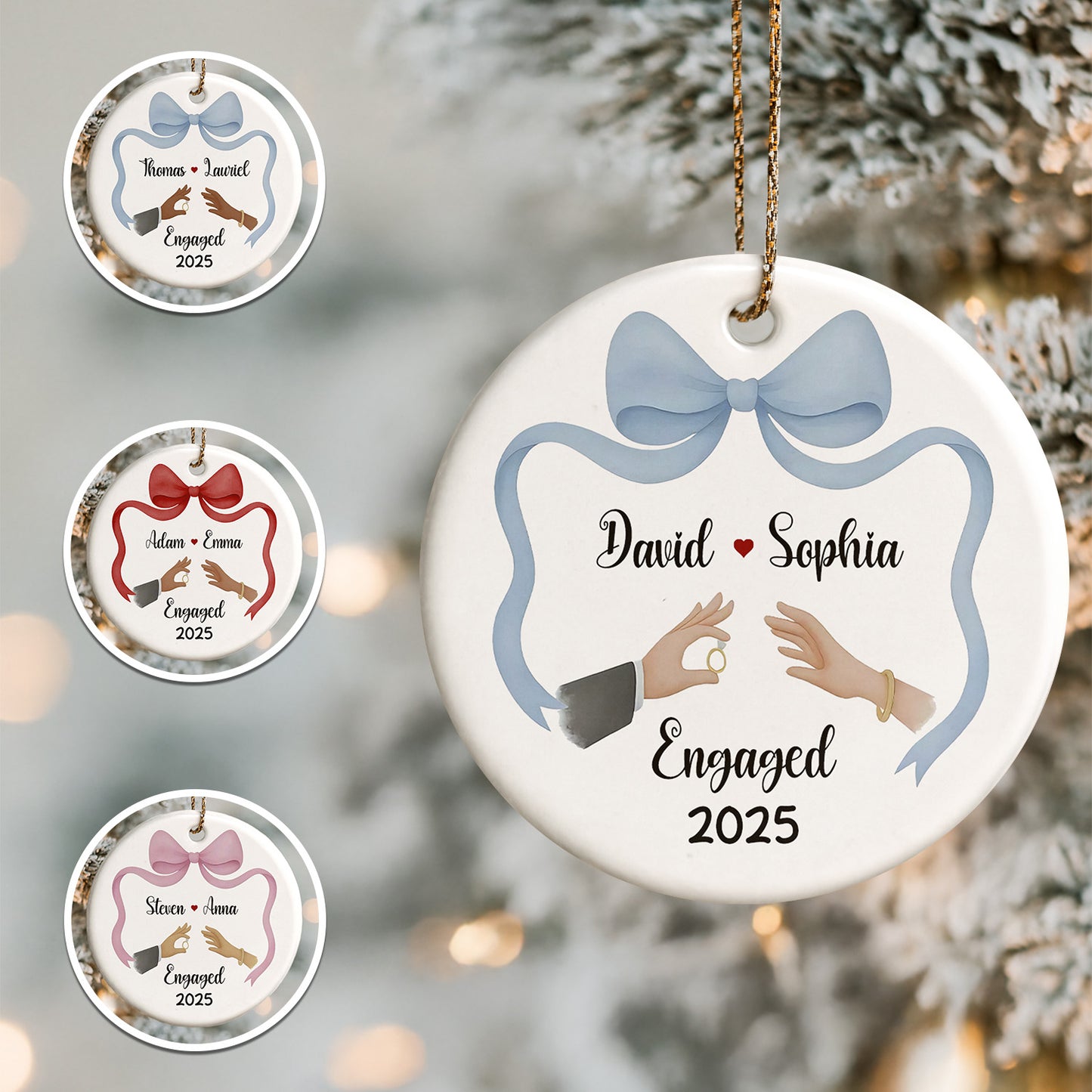 Engaged With Bow, Ring, And Hands