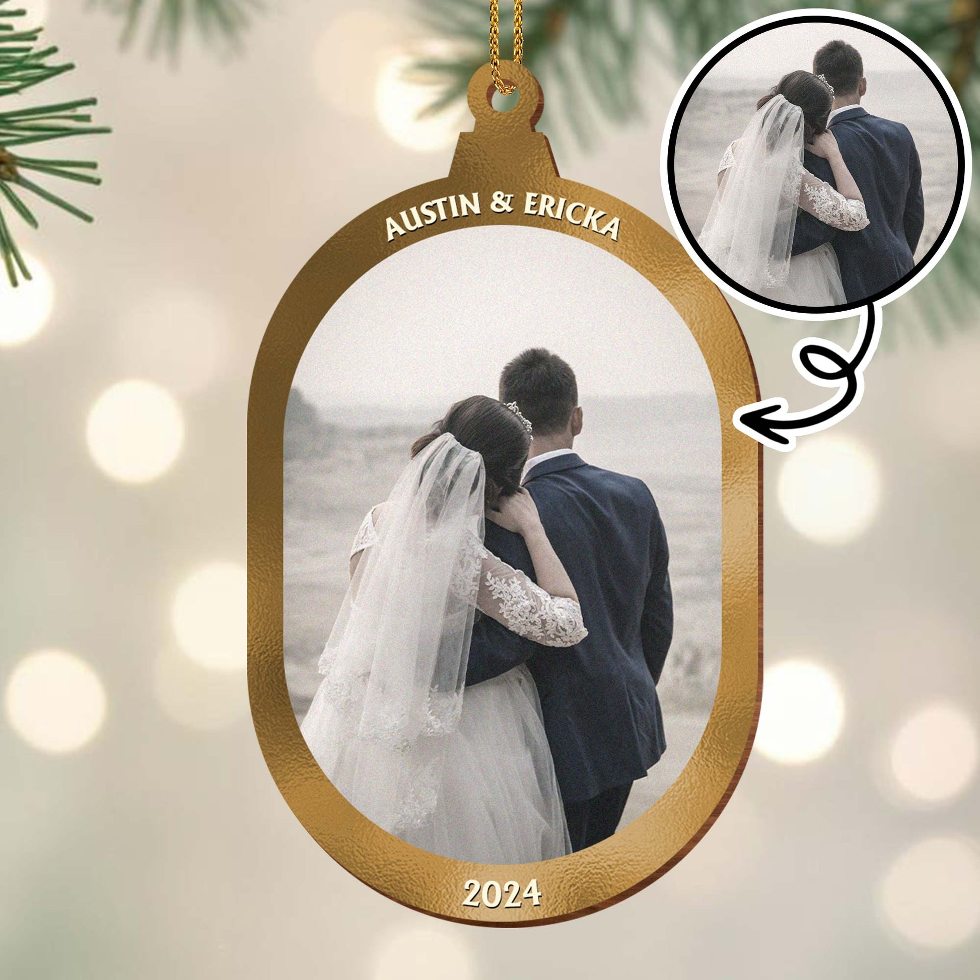 Capture Your Special Moments, Wedding Couple Ornament