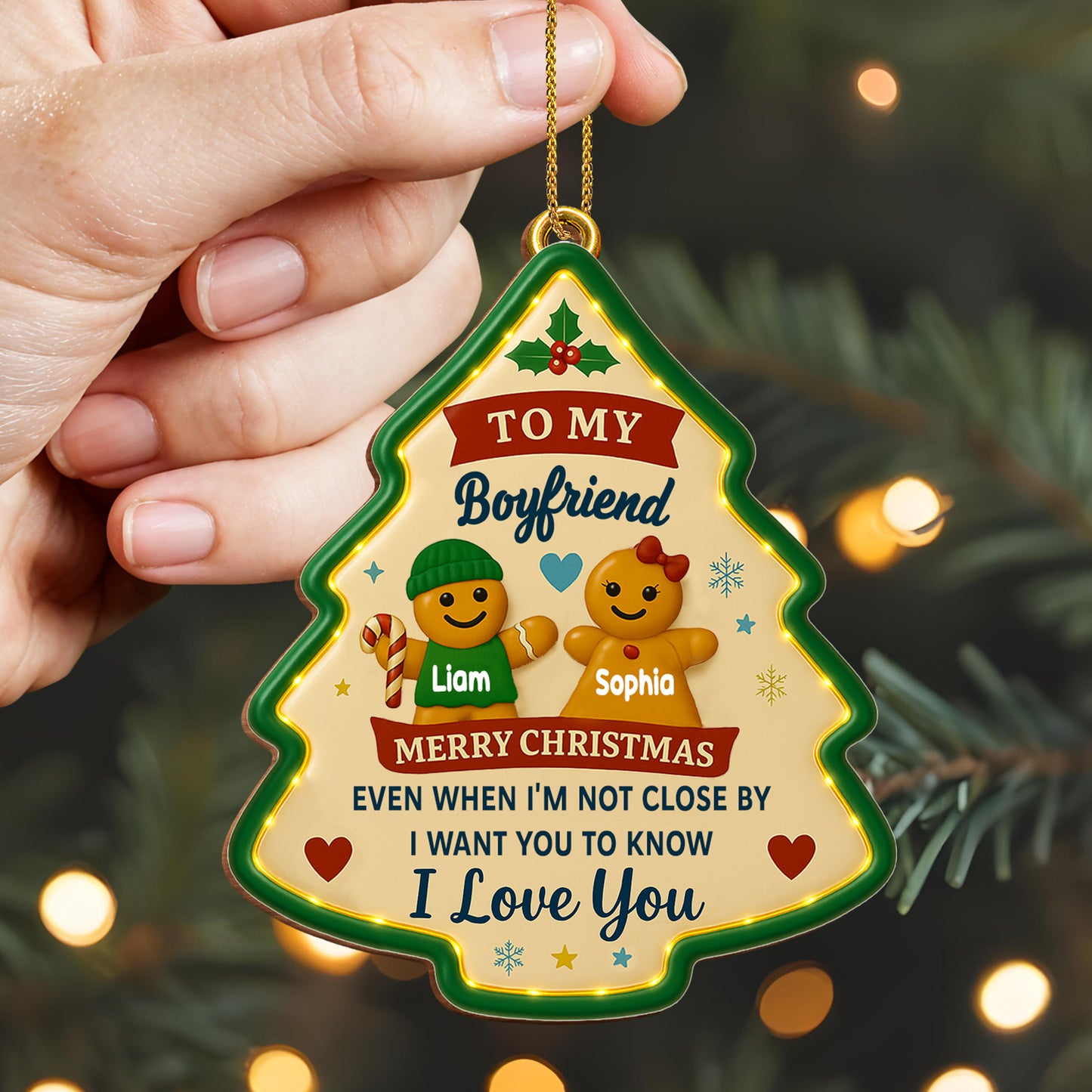 Merry Christmas I Love You Gingerbread Man Heart