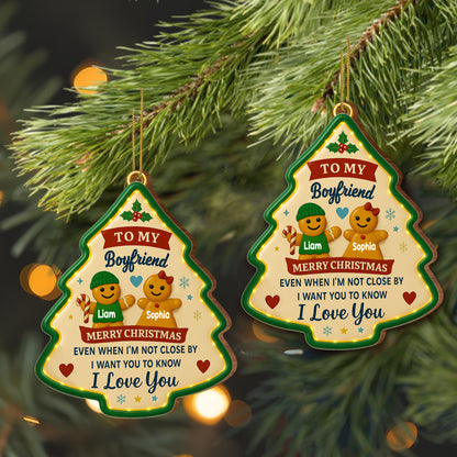 Merry Christmas I Love You Gingerbread Man Heart