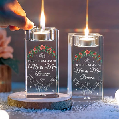 First Christmas As Mr & Mrs, Christmas Wreath And Wedding Rings