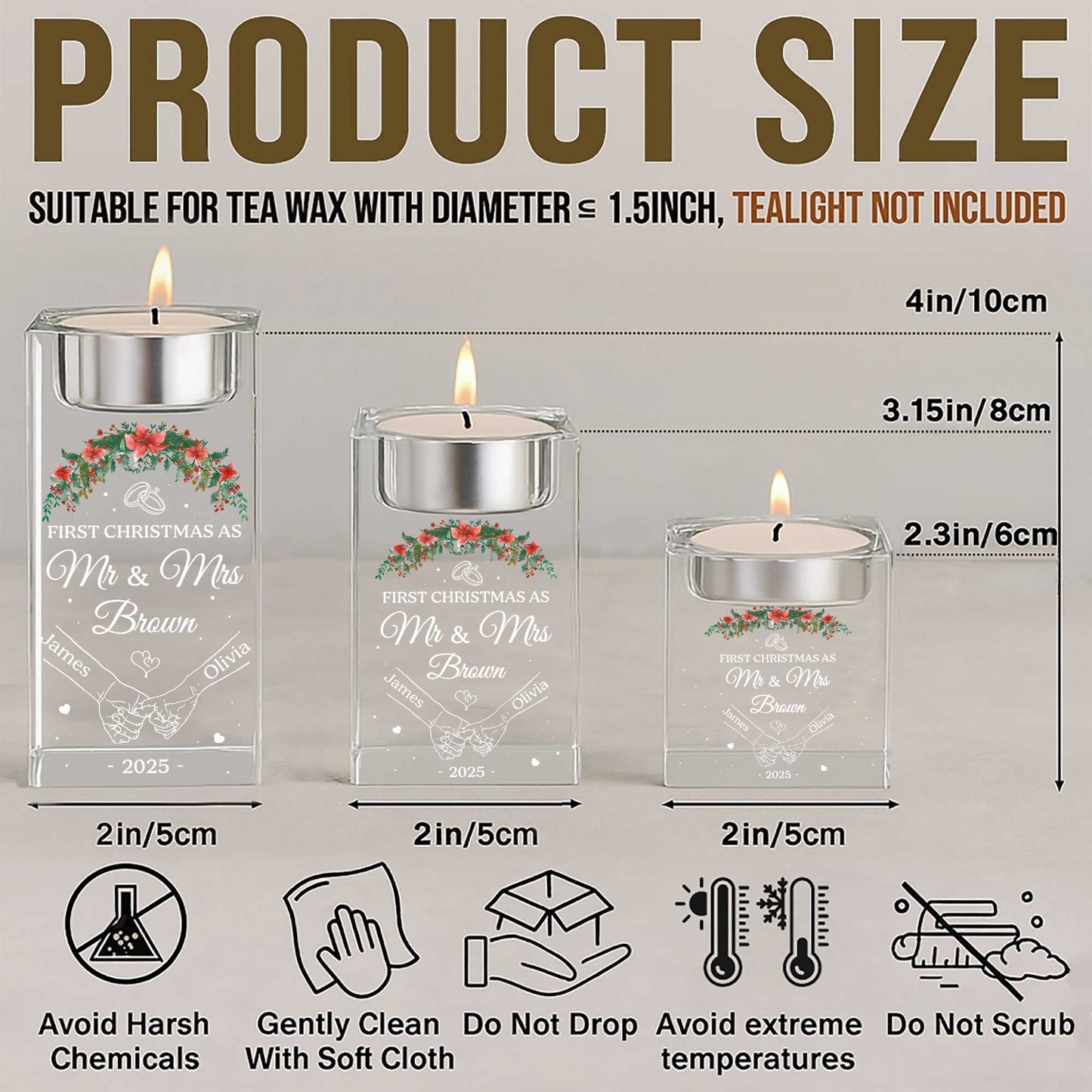 First Christmas As Mr & Mrs, Christmas Wreath And Wedding Rings