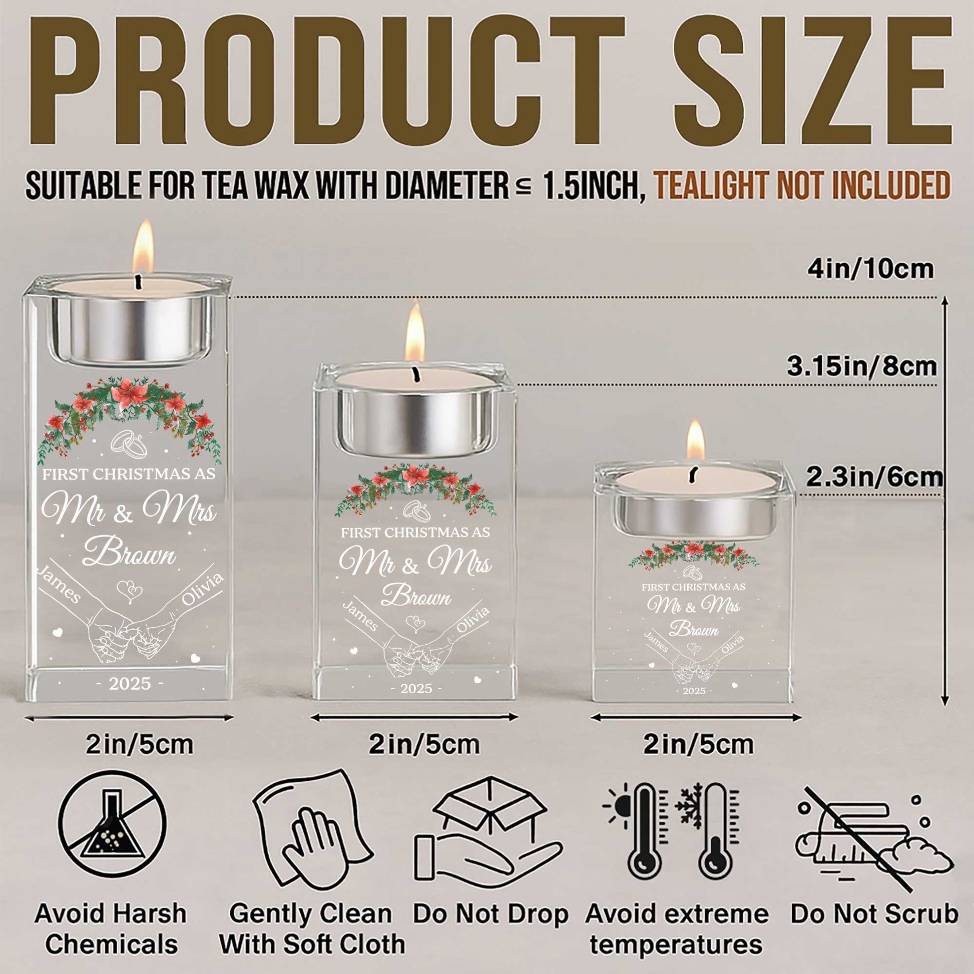 First Christmas As Mr & Mrs, Christmas Wreath And Wedding Rings