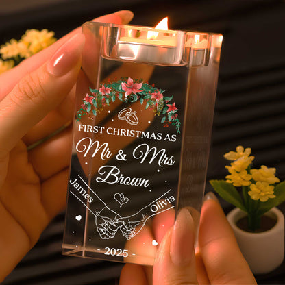 First Christmas As Mr & Mrs, Christmas Wreath And Wedding Rings