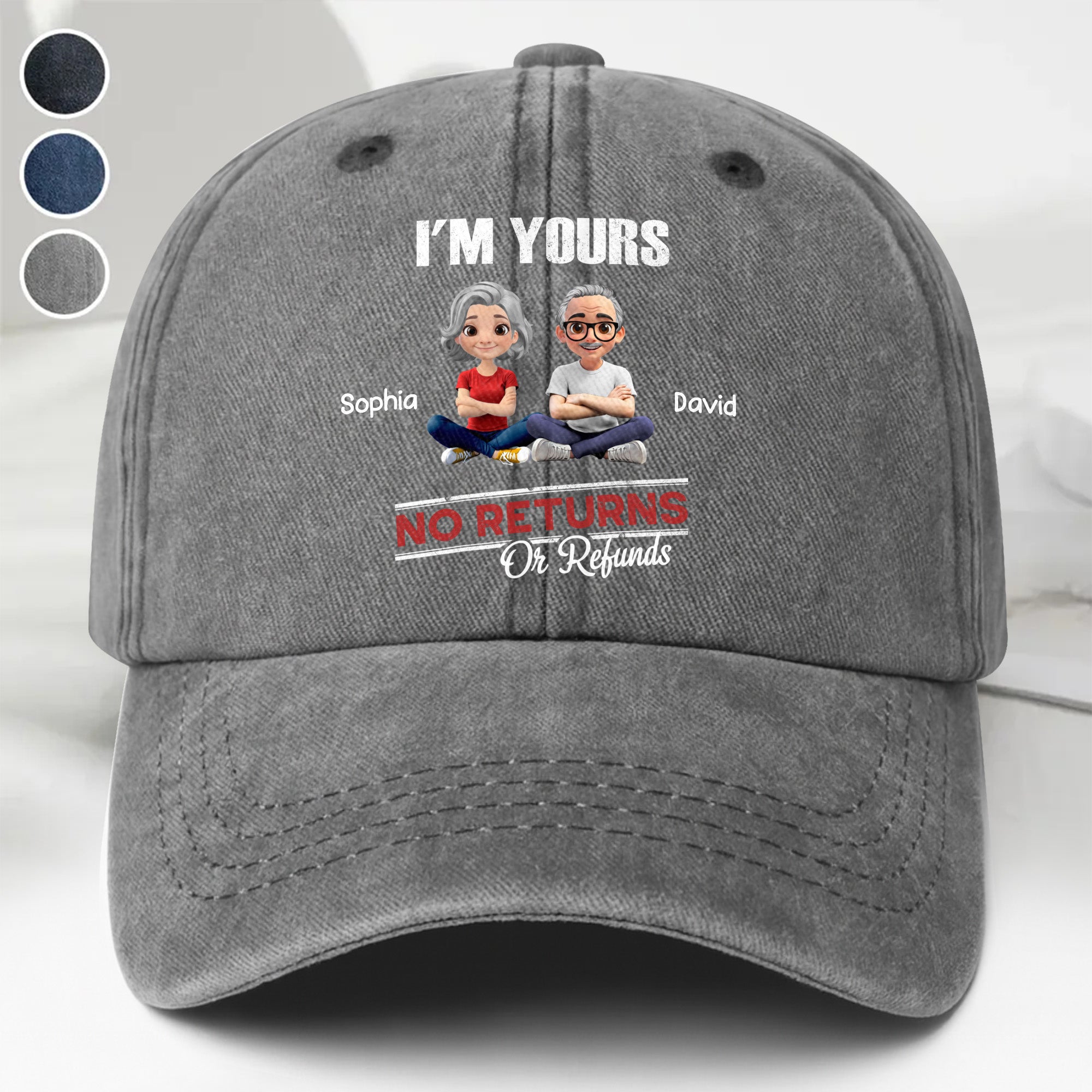 I'm Yours No Returns Or Refunds With Cartoon Couple,Personalized Denim ...