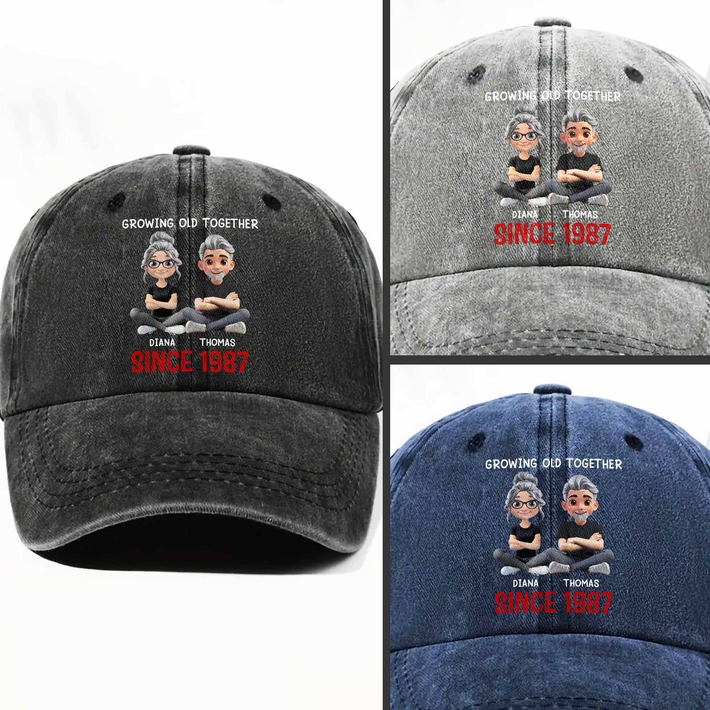 Growing Old Together Since With Cartoon Couple