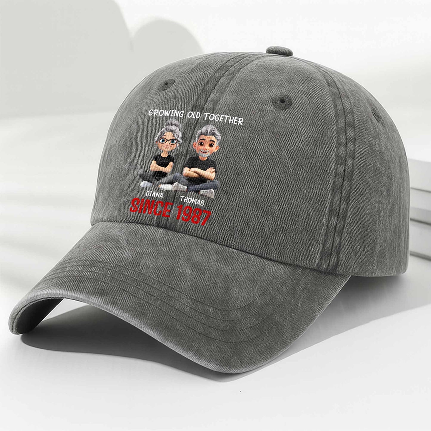 Growing Old Together Since With Cartoon Couple