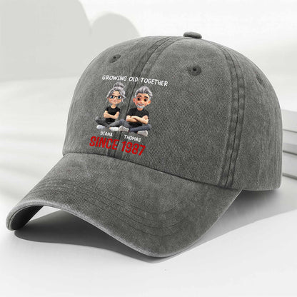 Growing Old Together Since With Cartoon Couple