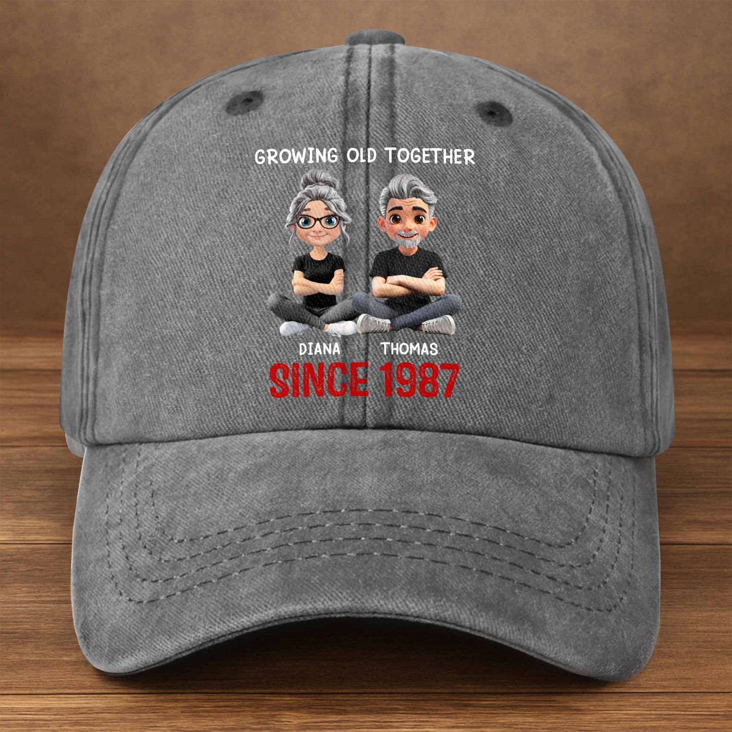 Growing Old Together Since With Cartoon Couple