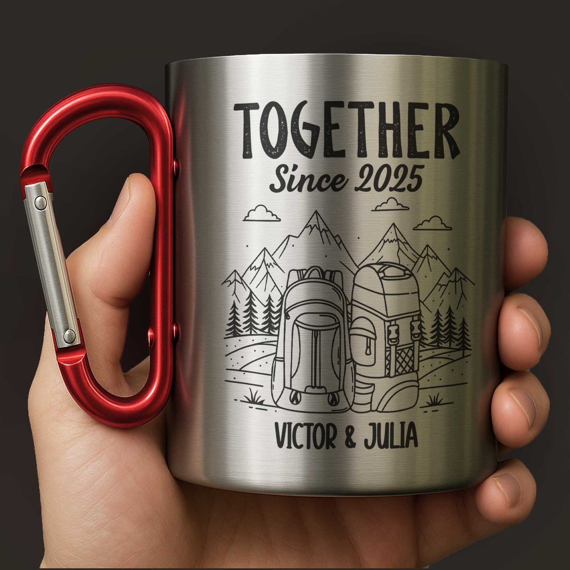 Together Since, Celebrate With Mountains And Backpacks