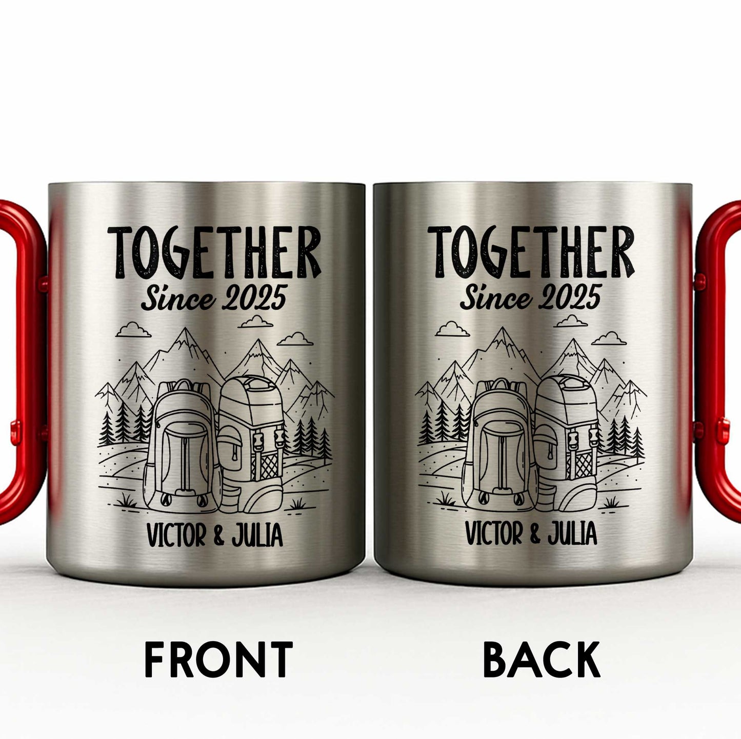 Together Since, Celebrate With Mountains And Backpacks