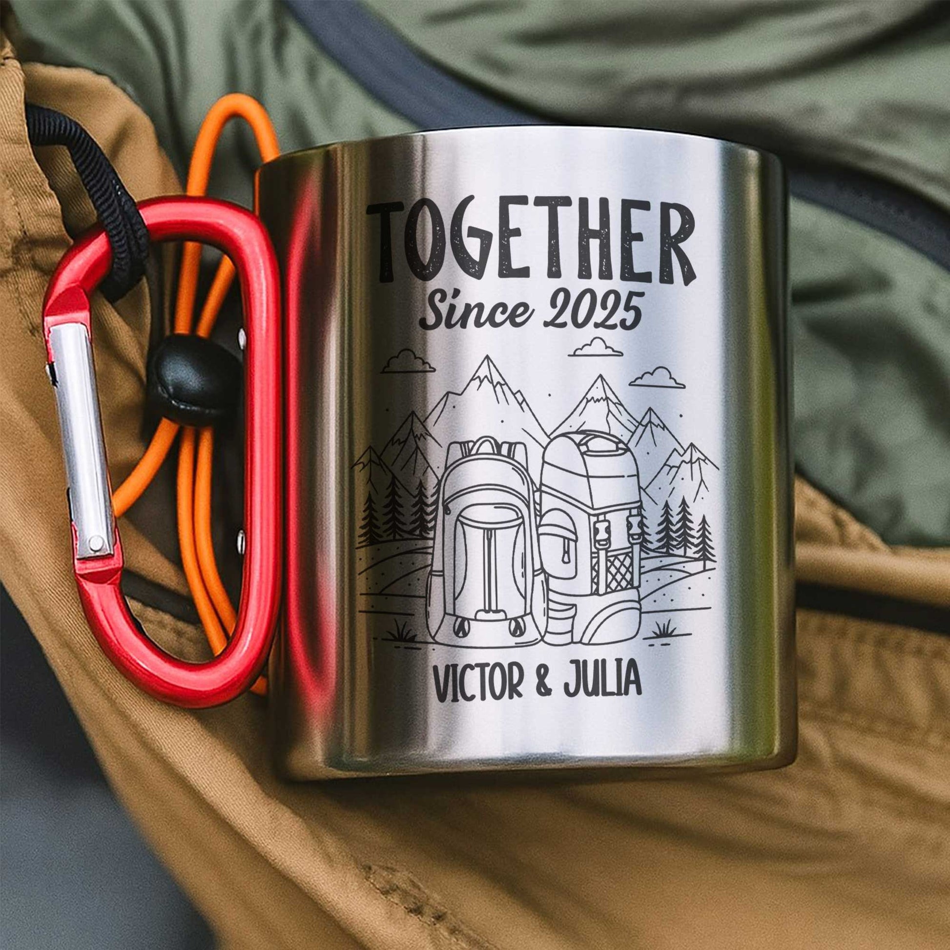 Together Since, Celebrate With Mountains And Backpacks