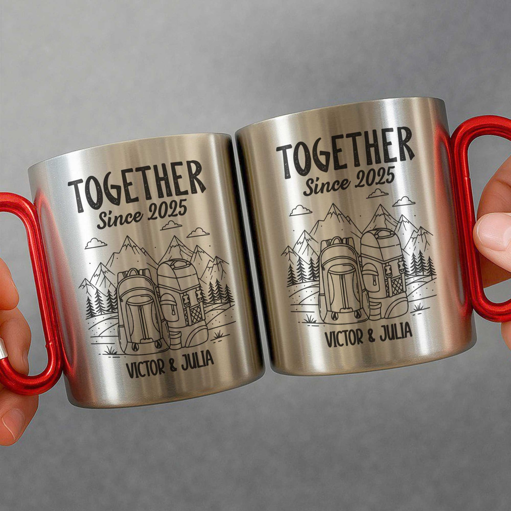 Together Since, Celebrate With Mountains And Backpacks