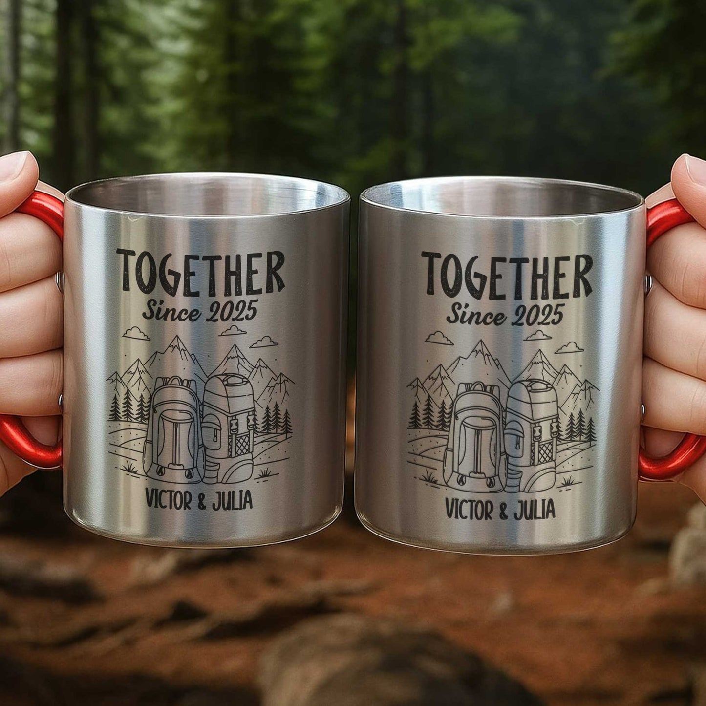 Together Since, Celebrate With Mountains And Backpacks