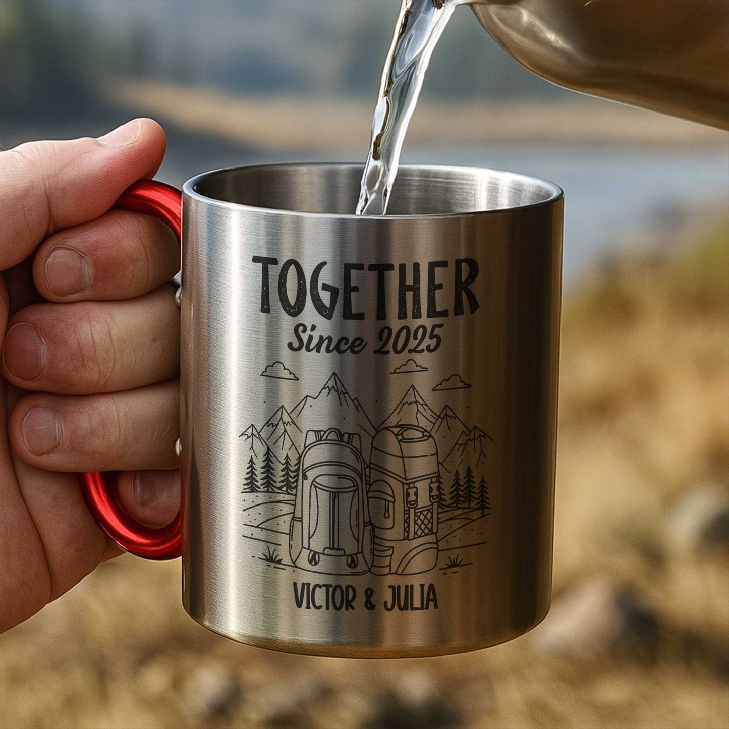 Together Since, Celebrate With Mountains And Backpacks