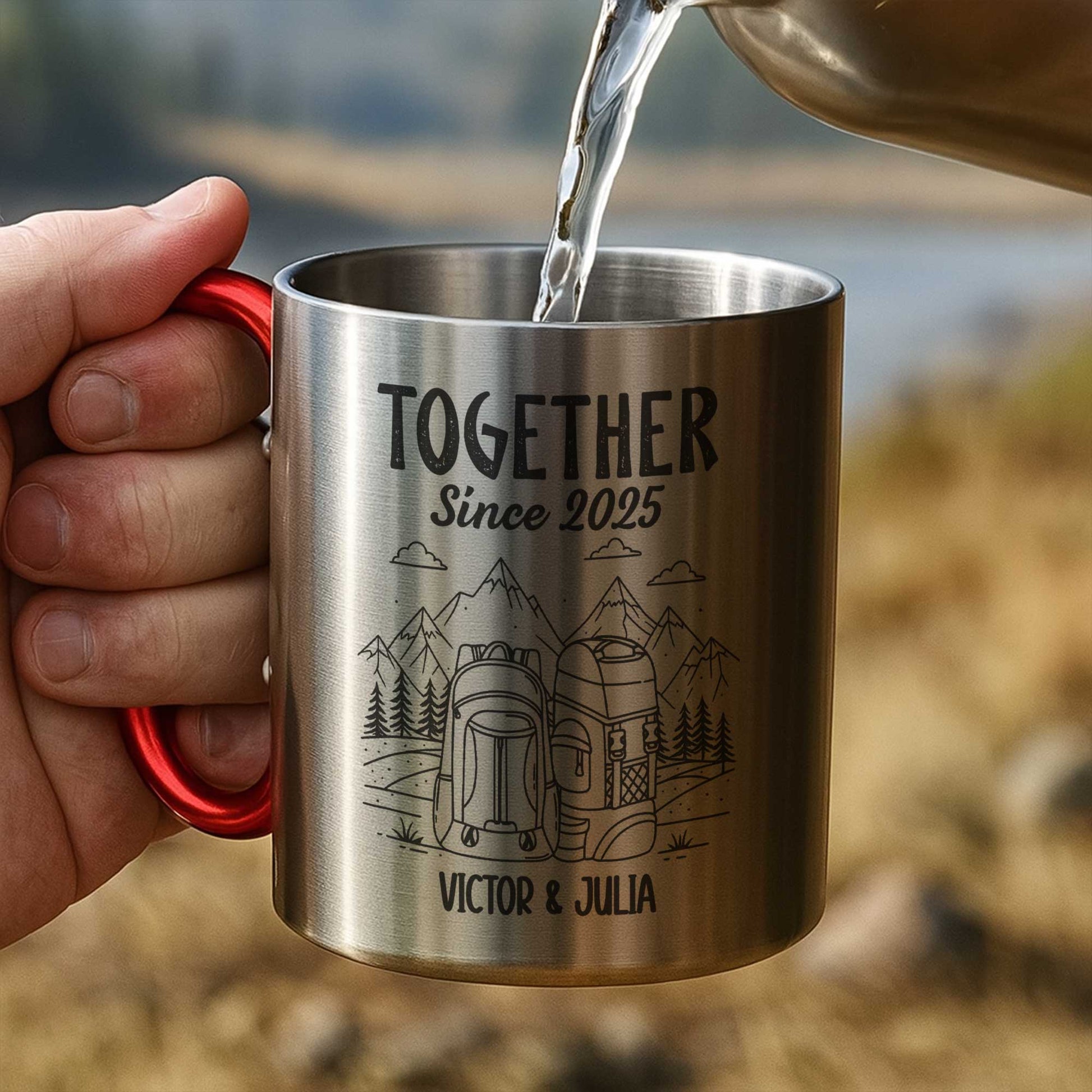 Together Since, Celebrate With Mountains And Backpacks