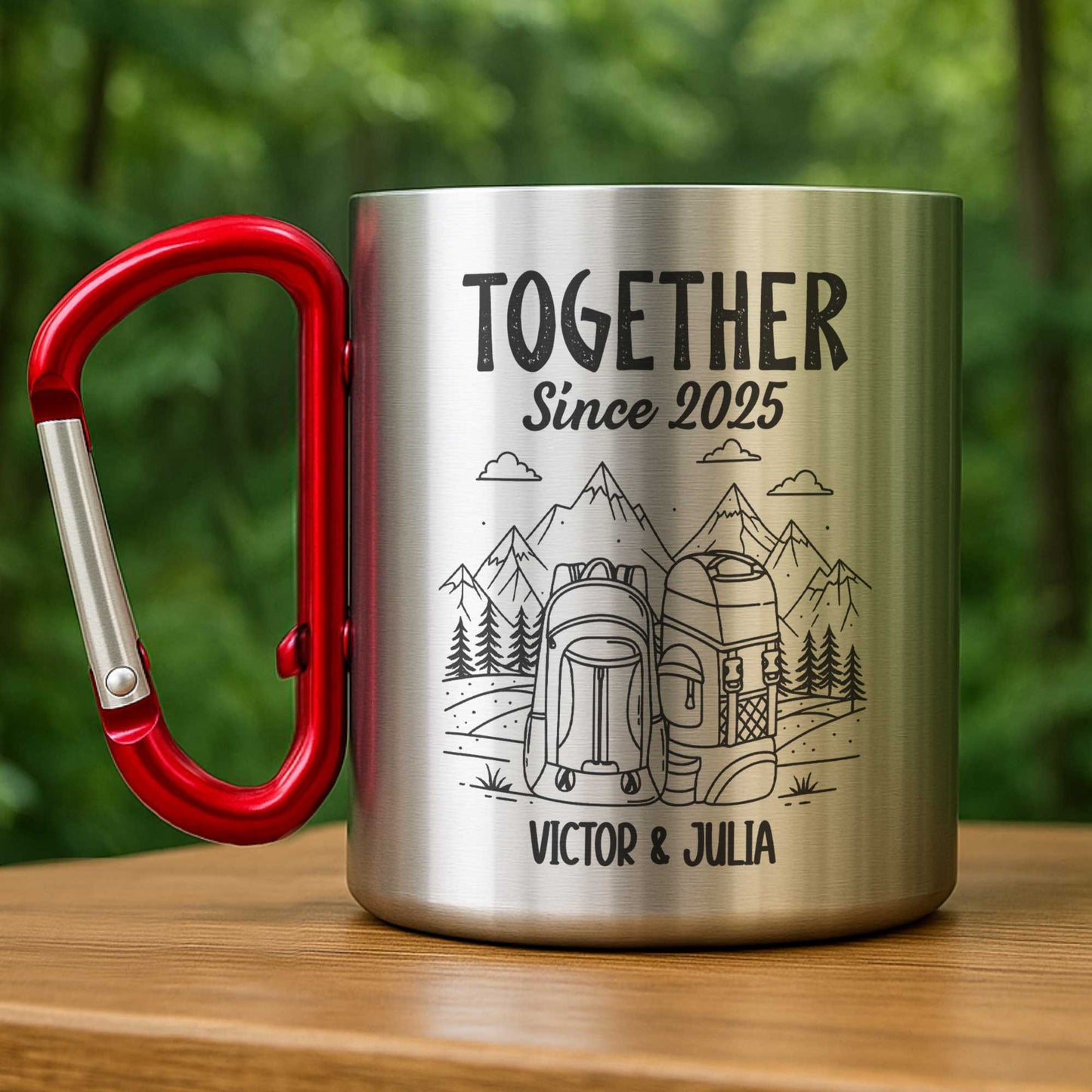 Together Since, Celebrate With Mountains And Backpacks