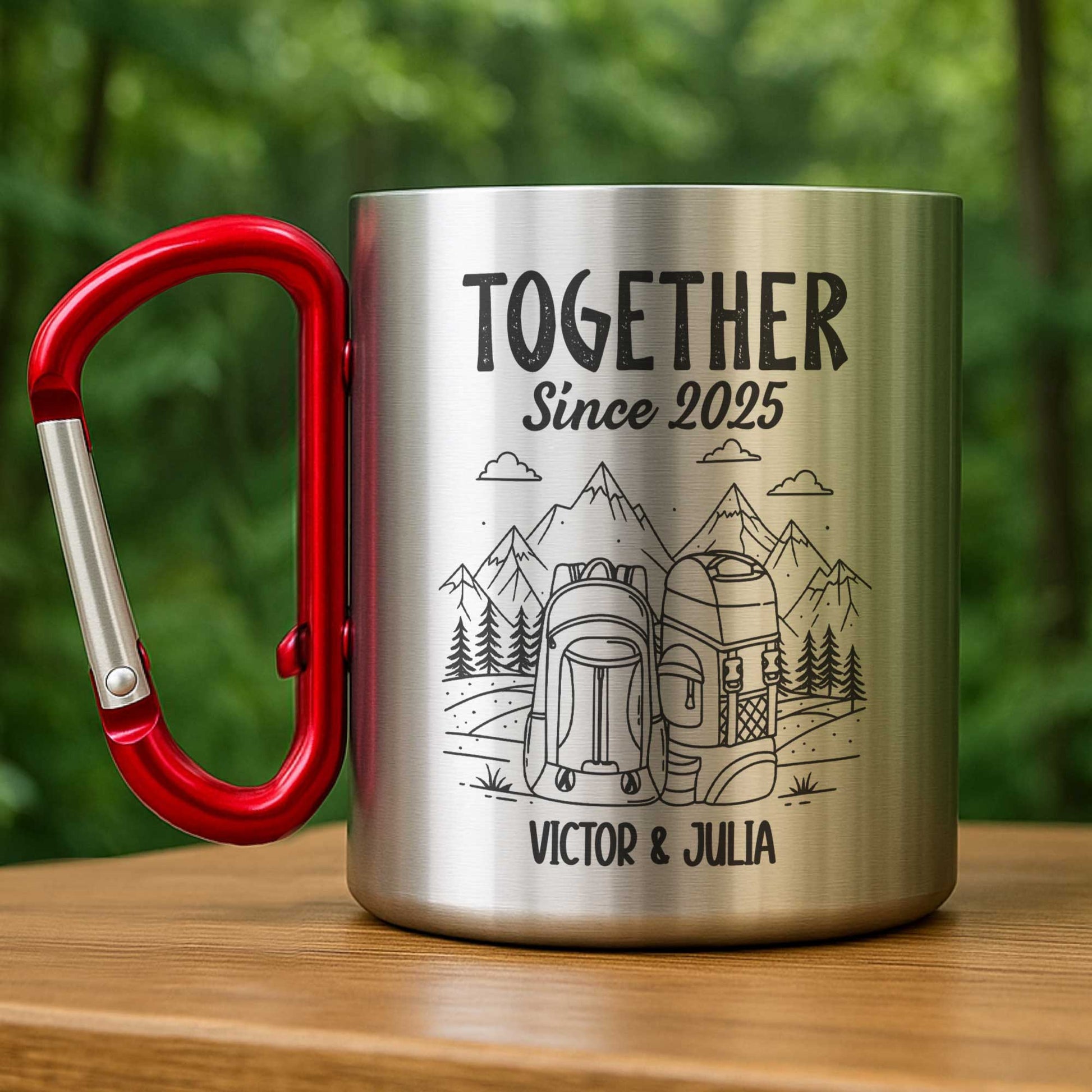 Together Since, Celebrate With Mountains And Backpacks