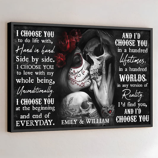 I Choose You, Skulls And Roses Design
