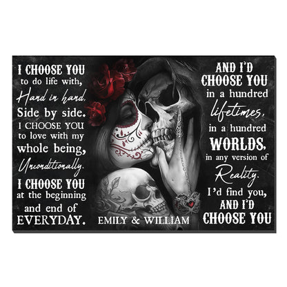 I Choose You, Skulls And Roses Design