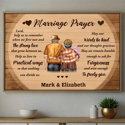 Marriage Prayer Elderly Couple Love And Unity - Personalized Custom Horizontal Poster - CPL501_HPOS