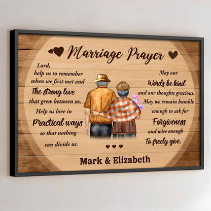Marriage Prayer Elderly Couple Love And Unity - Personalized Custom Horizontal Poster - CPL501_HPOS