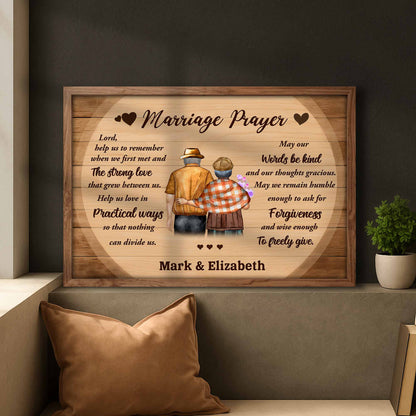 Marriage Prayer Elderly Couple Love And Unity - Personalized Custom Horizontal Poster - CPL501_HPOS