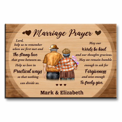 Marriage Prayer Elderly Couple Love And Unity - Personalized Custom Horizontal Poster - CPL501_HPOS