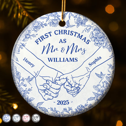 First Christmas As Mr & Mrs, Holding Hands, Floral Design