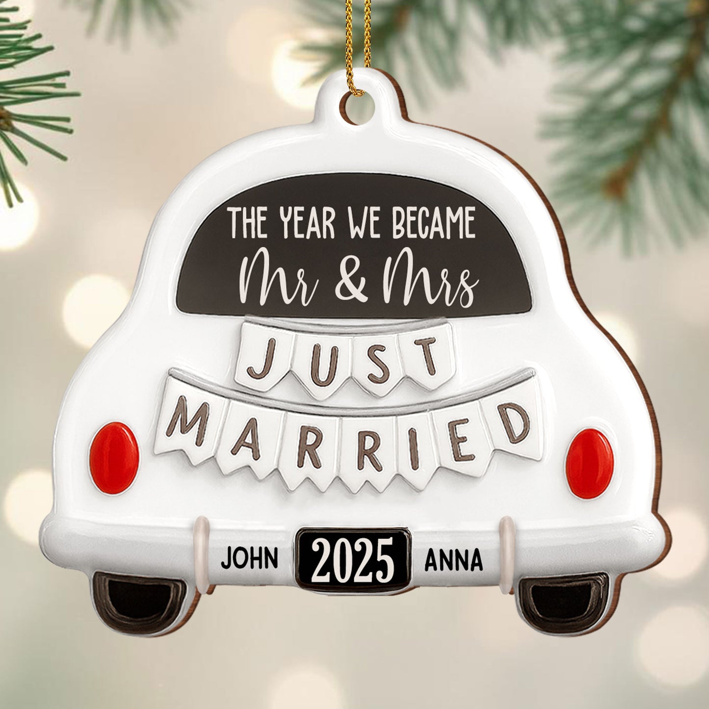 The Year We Became Mr & Mrs, Just Married Ornament