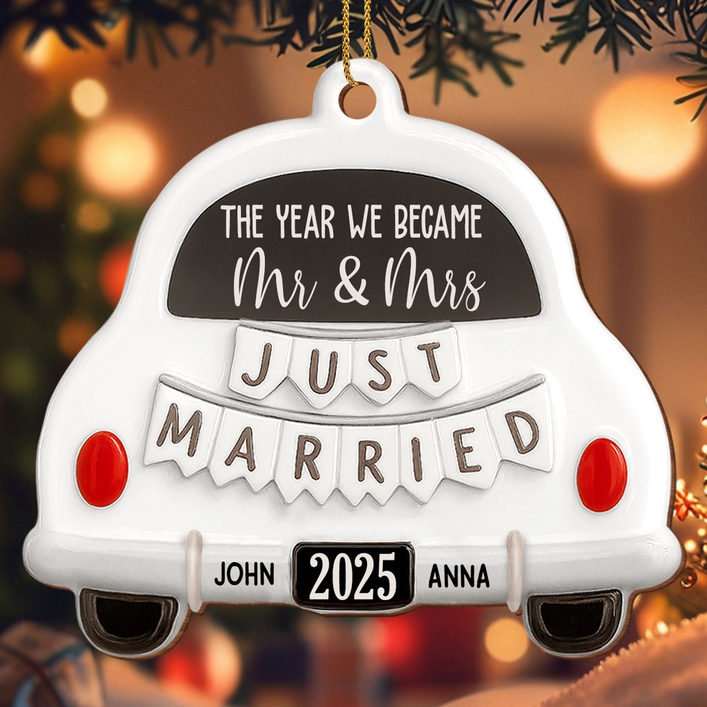 The Year We Became Mr & Mrs, Just Married Ornament