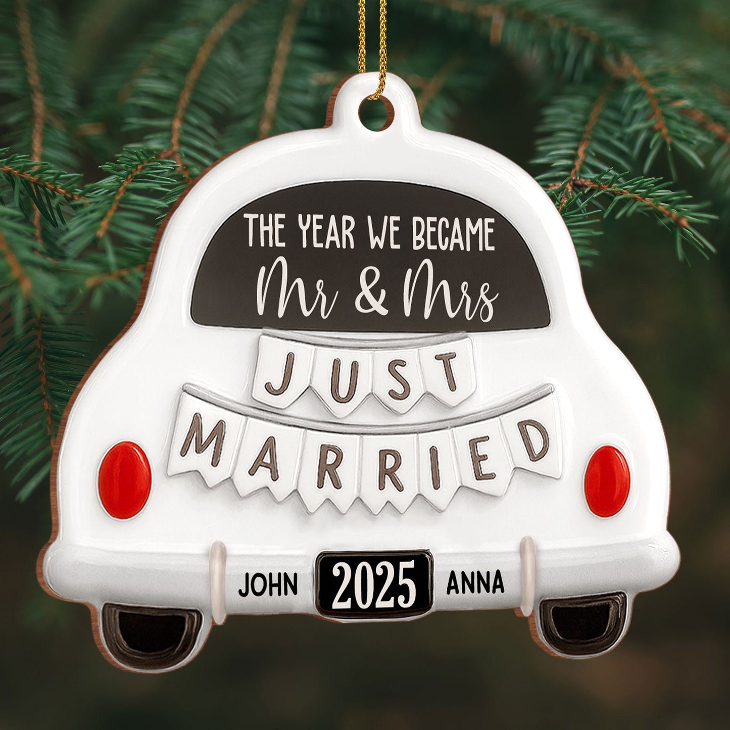 The Year We Became Mr & Mrs, Just Married Ornament