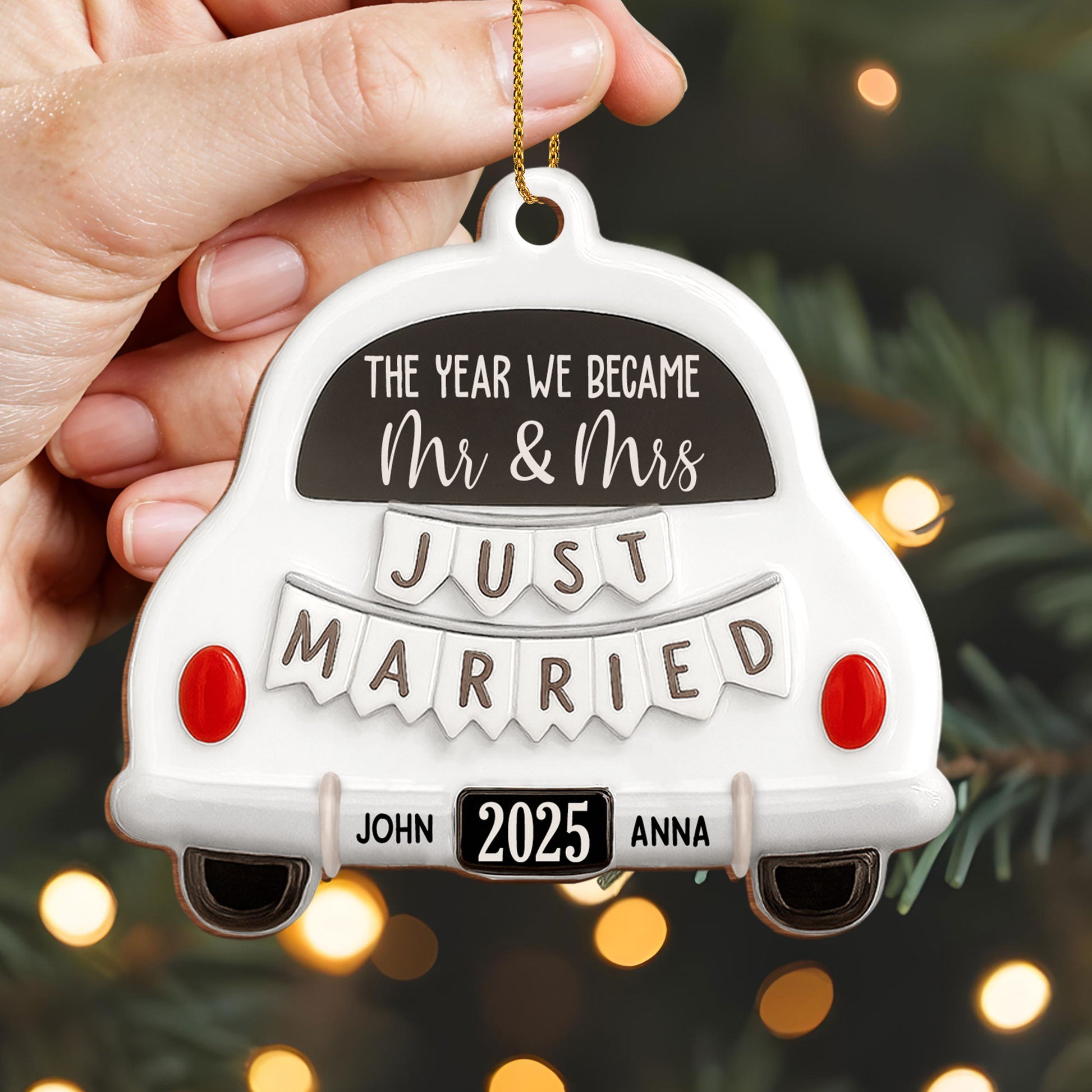 The Year We Became Mr & Mrs, Just Married Ornament