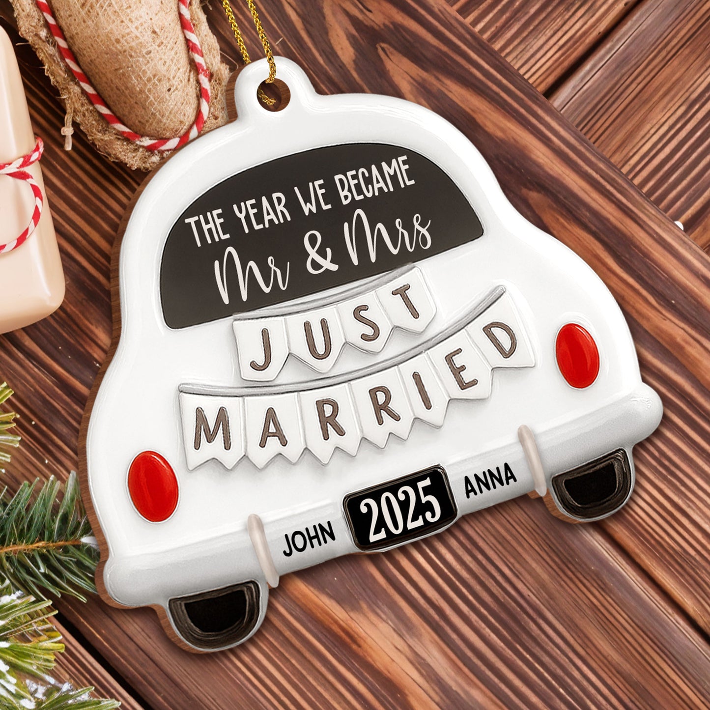 The Year We Became Mr & Mrs, Just Married Ornament