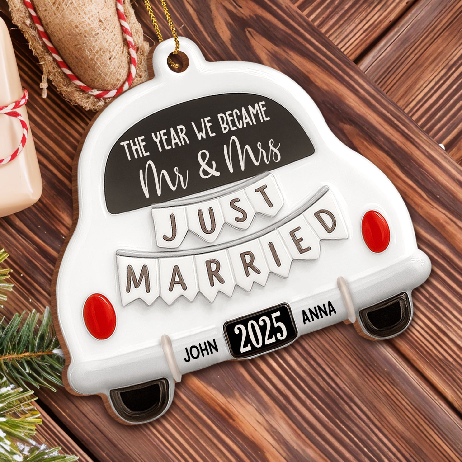 The Year We Became Mr & Mrs, Just Married Ornament