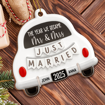 The Year We Became Mr & Mrs, Just Married Ornament