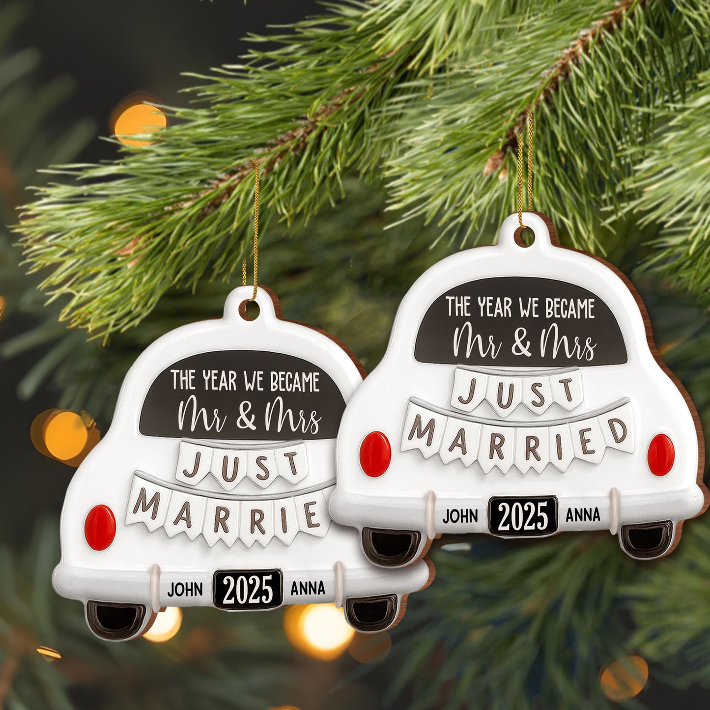 The Year We Became Mr & Mrs, Just Married Ornament