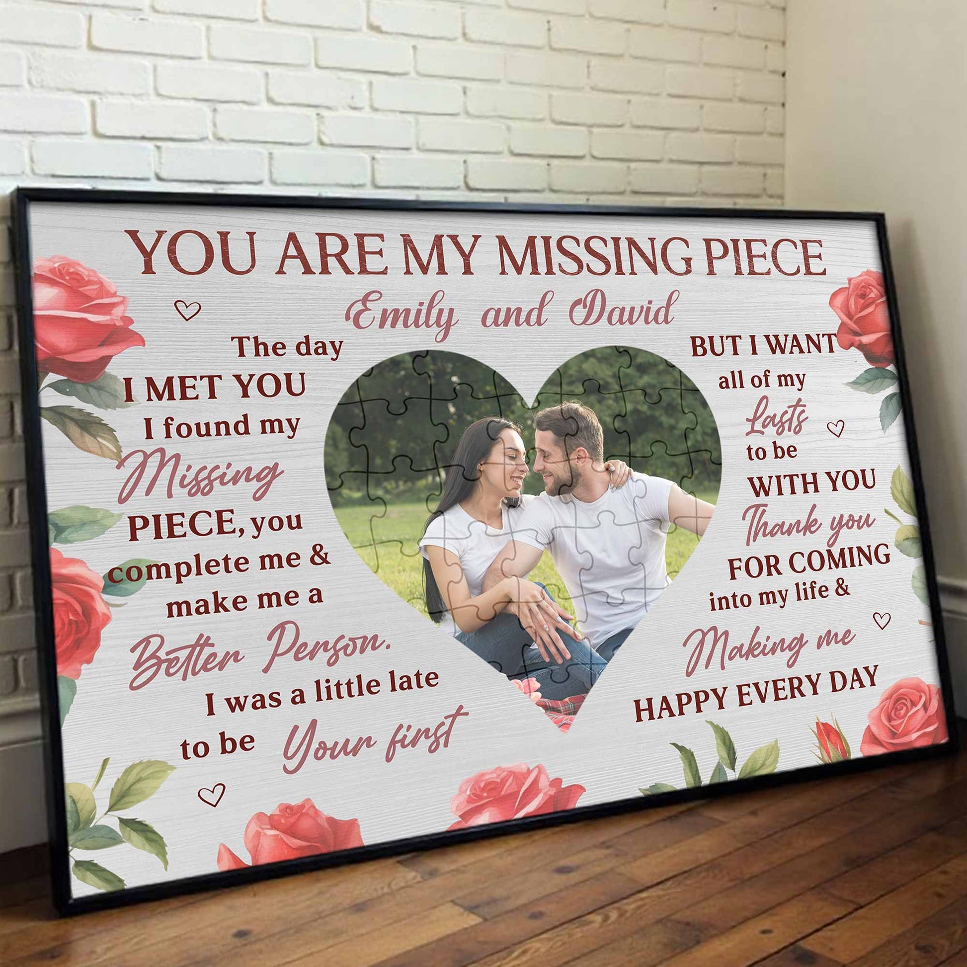You Are My Missing Piece With Puzzle And Roses