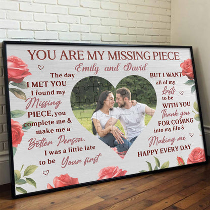 You Are My Missing Piece With Puzzle And Roses