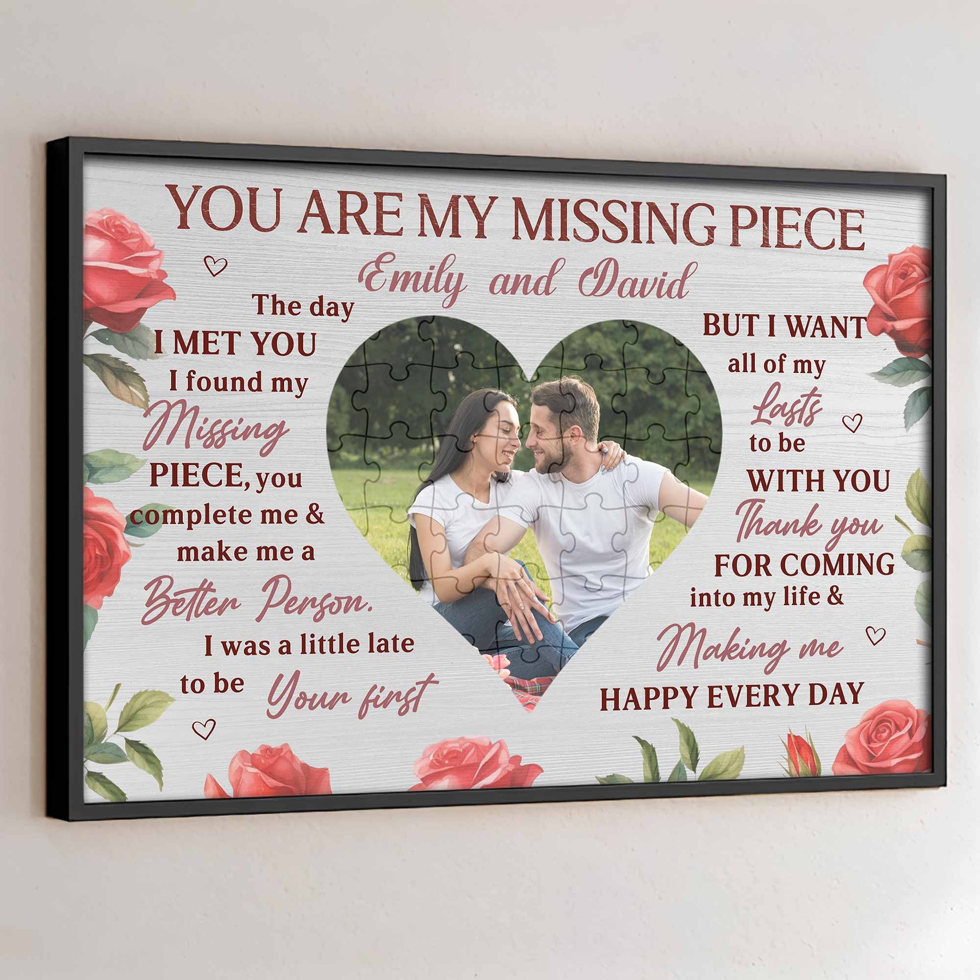 You Are My Missing Piece With Puzzle And Roses