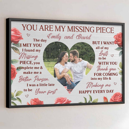 You Are My Missing Piece With Puzzle And Roses